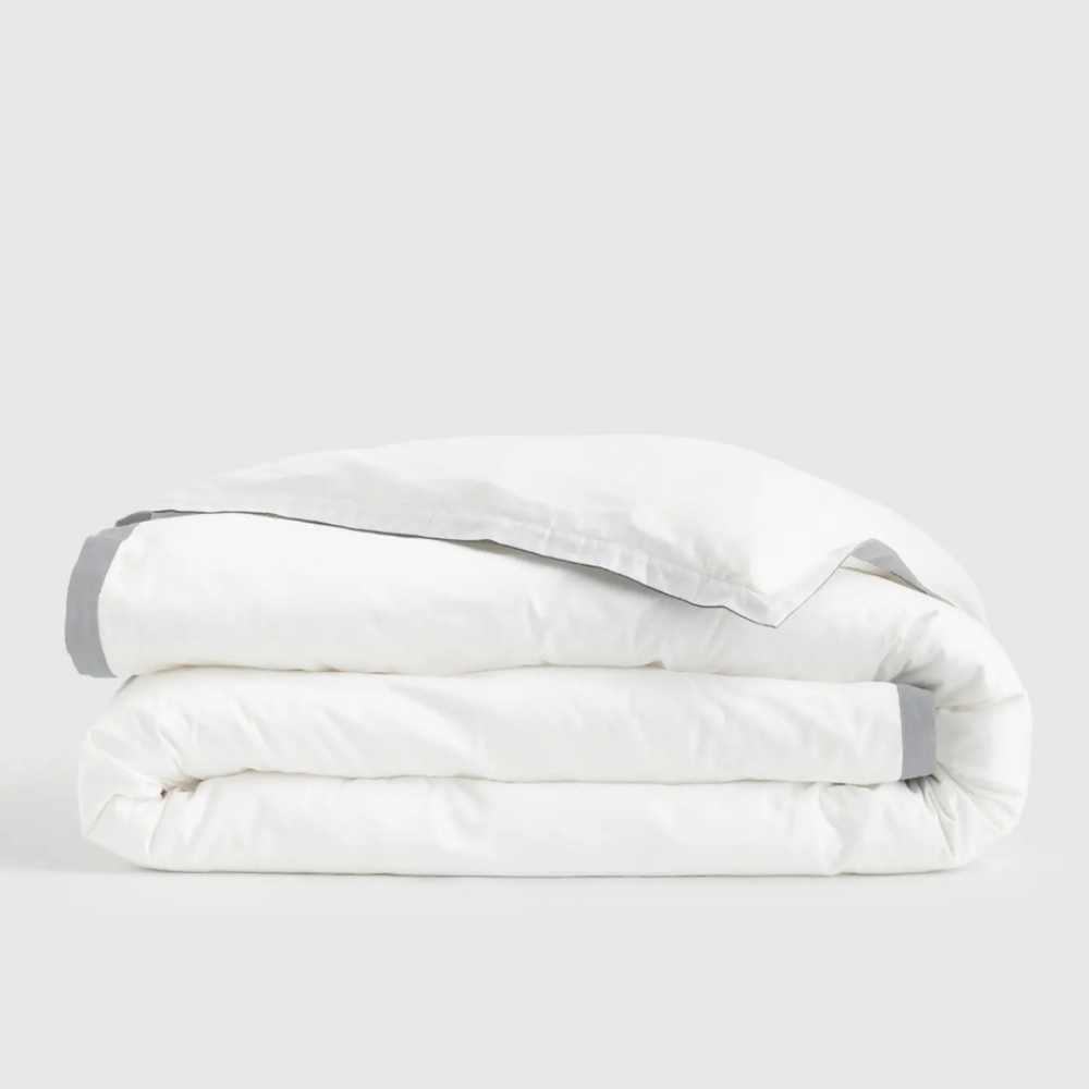 Quince 100% Organic Percale Cotton Border Duvet Cover! King (462)(READ)